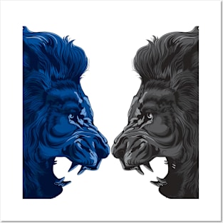 face off lion Posters and Art